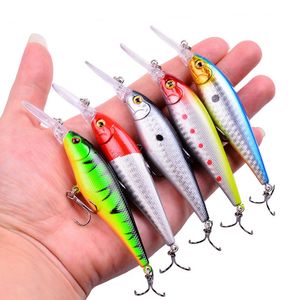 1 pc preto minnow isca de pesca pique carpa carpa artificial isca duro 11cm 10.5g peixes iscas profundas nadar wobbler crankbait tackle