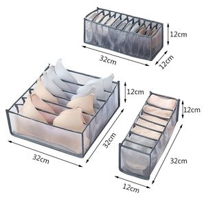 Bra Storage Boxes Underwear Clothes Organizer Drawer Nylon Divider Closet Organizer Foldable 6 7 11 Grids Separated Drawer Organizer