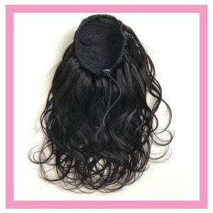 Brazylijska malezyjska 100% dziewiczy ludzkie włosy Indian Sur Ponytails Wave Wave Hair Extensy 8-26 cala fala ciała 100G Naturalny kolor