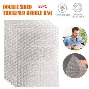 Clear Protective Wrap Packing Double Film Small Bubble Bags Foam Shockproof Package Cushioning Covers 18X30CM Storage