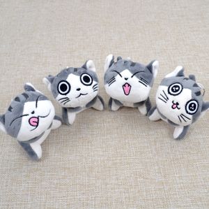 9CM Kawaii Soft Plush Cat Doll CAT Key Chain Grey Sitting cat Plush Stuffed Toys Bouquet Gift Plush TOY Flower