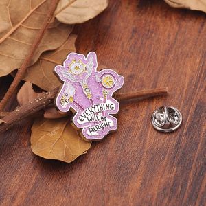 Coleção Mágica venda por atacado-Tudo ficará bem Enamel Pin Cardcaptor Sakura Invincible Feitiço Broche Magic Wand Emblema Bonito Inspirado Coleciona