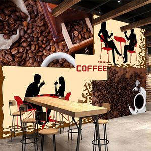 Poster personalizado 3D Photo Wallpaper Coffee Shop Café Restaurante Cozinha Tooling Fundo da parede Decoração Mural Papel De Parede