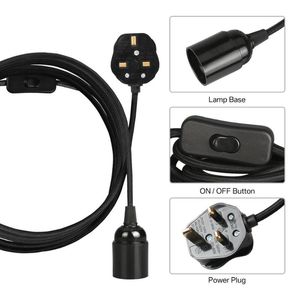 Pendellampor Ljus E27 lampfot 2/3/4M Nätsladd Kabel UK Plug Hängande Adapter W/ Switch Kabel För Socket Hållare