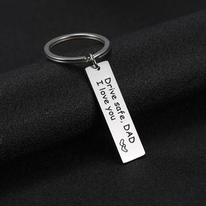 10 Stück/Set „Drive Safe I love you“ Auto-Schlüsselanhänger-Halter aus Edelstahl, Charm-Anhänger, Schlüsselanhänger, Geschenk für Mama, Papa, Liebhaber, Schwester, Bruder