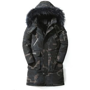 90% piumini uomo caldo inverno giacca di marca collo di pelliccia staccabile di lusso dolcevita antivento conciso polsini comodi 201225