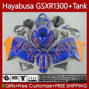 هيكل السيارة لسوزوكي Hayabusa GSXR 1300 CC GSX-R1300 Orange Blue GSXR-1300 96-07 74NO.52 1300CC GSXR1300 96 97 99 00 01 GSX R1300 2002 2003 2004 2005 2005 2007 Fairing