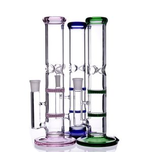 Renkli Nargile Bong Recycler Dab Rig Su Boruları Petek Percolator Cam Bipbler Heady Boru