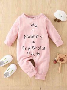 Baby Slogan Graphic Jumpsuit SHE