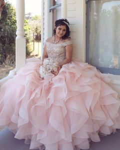 Wspaniała suknia balowa sukienki Quinceanera Freading Sweet 16 Sukienka Vestidos de 15 Anos Made Made Masquerade XV Dress289h