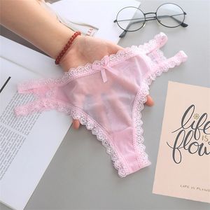 lace breathable bikini g-strings panties Strappy Waist Gauze See through Thongs T Back G Strings Sexy Lingerie women's underwear will and sandy