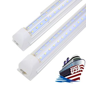 LED Integrated Tube Light T8 Shop Lights Hanging or Surface Mount High Output 100Watt 10000 Lumens 6500K Cold White 8 Feet 25 Pack