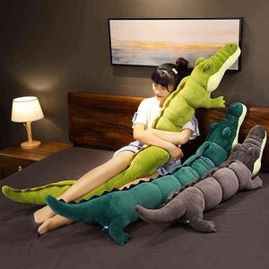 80-180cm simulação crocodilo brinquedos de pelúcia pelúcia pelúcia animais macios plush crocodilo travesseiro boneca casa decoração de casa presente para crianças aa220314