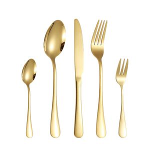 Gold Stainless Flatware Cutlery Spoon Knife Fork Wed Dinnerware Tableware Dishwasher Safe