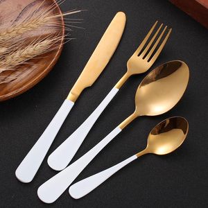 Forks Messer Löffel Edelstahl Silberwaren Set Tischgeschirr Set Besteckmesser Sets Tee Spoon Dinner Hochzeitsgeschirr Set H jllooaa