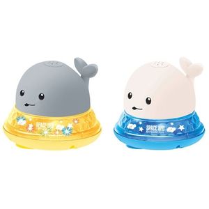 音楽ライト夏のバスタブ水遊びギフトを持つかわいいクジラの電気誘導スプリンクラースプレーバスグッズLJ201019