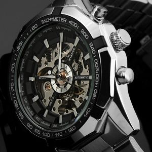 Moda Top Marka Zwycięzca Męskie Zegarki Luksusowy Szkielet Zegar Człowiek Klasyczny Sport Watch Gift Automatyczny Relogio Masculino 201123