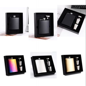 8oz Stainless Steel Wine Pot Cup Funnel Kit Matte Black Hip Flask Portable Whisky Champagne Bottle 20 8yx G2