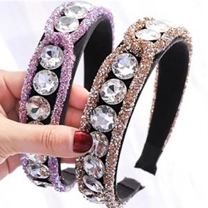 Kadınlar için Tam Kristaller Bantlar Saç Takı Parlak Rhinestones Hairbands Bayanlar Tam Elbise Maç Başlığı Başlık Band