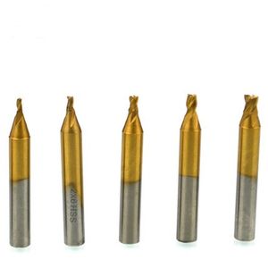 1,0 mm-5,0 mm Titanbeschichteter HSS-Schaftfräser, Gravurkantenschneider, CNC-Fräser-Bits, Schaftfräser für Schlüsselfräsmaschine