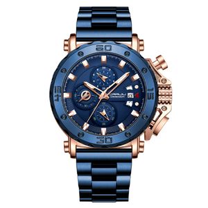 Gorący sprzedawca Zegarek męski CRRJU 47mm Solid Zegarek ze stali nierdzewnej Zgadzary Watch Watch Wodne