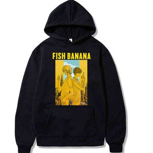 Ny japansk anime bananfisk hoodies hajuku pullover sweatshirt hip hop streetwear h1227