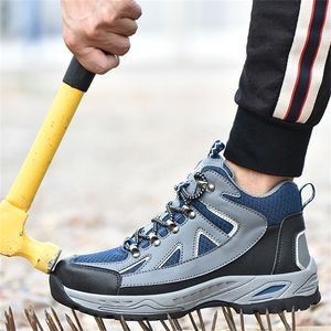 Mens Steel Toe Рабочая обувь Обувь для защиты Легкой Дышащие противодействующие антистатические защитные ботинки Zapatos Hombre Y200915