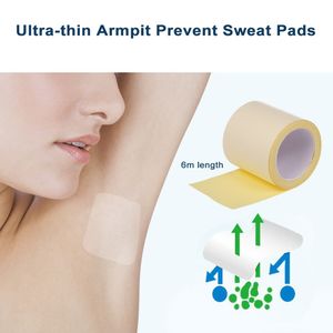 1Roll engångsarmhåle Förhindra svettkuddar Transparent underarm torr antiperspirant klistermärke ultratunn hålla torra klistermärken