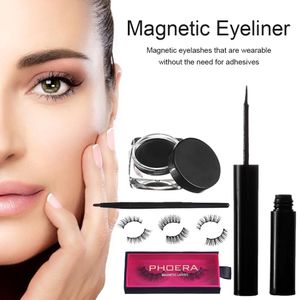 Profesjonalne Makijaż Magnetyczny Fałszywy Rzęsy Eyeliner Płynny Gel Eyeliner Zestaw Wodoodporna Długotrwały zestaw do Makijażu Eye