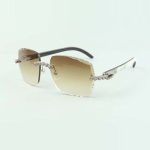 Bouquet Diamond Buffs Sunglasses 3524014 with Natural mixed buffalo horn glasses and cut Lens 3.0 Thickness