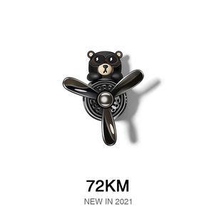 72KM Car Air Freshener Auto Accessories Interior Perfume Diffuser Bear Pilot Rotating Propeller Outlet Fragrance Magnetic Design