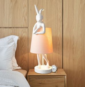 Resin Rabbit Scarf Table Lamp Modern Led Kare Design Desk Lamps for Living Room Bedroom Bedside Lamp Home Decor Light Fixtures