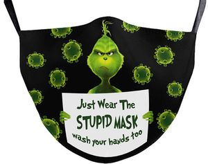 Grinch Stole Christmas 3d Print Cosplay Face Masks Reusable Washable Dust Proof Cute Fashion Face Mask by Dhl
