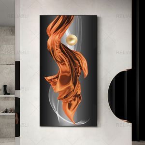Nordic evening style modern abstract geometric color graphic balcony poster living room interior Rimless painting