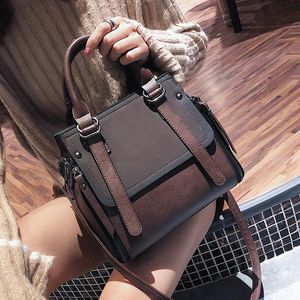 European style Fashion New Women Handbags 2020 High quality Matte PU Leather Portable Shoulder bag Ladies Hit color Big Tote bag