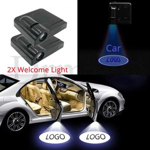 Yeni 2pcs Kablosuz Led Araba Kapısı Işık Hoş Geldiniz Lazer Projektör Logosu Mazda Renault Peugeot Koltuğu Skoda Volvo Opel Fiat için Hayalet Gölge Işık