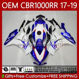 Body Body + Tanque para Honda CBR 1000 CBR1000 RR CC 1000CC Branco Azul 17-19 Bodywork 75No.21 CBR1000CC CBR1000RR 17 18 19 CBR 1000RR 2017 2019 OEM Feeding