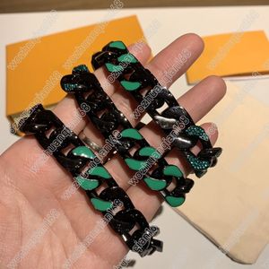 Neue Design-Halskette mit Nähten, grünes Armband, polierte Kette zur Herstellung einer Halskette, hochwertige Titanstahl-Halskette, Lieferbox linkA