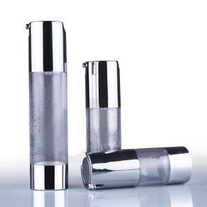 10st / parti Portable 30ml 15 ml Tom plastflaskor Pump för parfym Lotion Airless Cosmetic Bottle Clear Vakuumbehållare