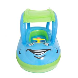 Wholesale-inflable bebé niño pequeño flotador de asiento de flotador anillo de tubo de coches sol sombra agua nadar piscina de dibujos animados asientos portátiles SEC88 J1210