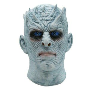 Film Oyunu Thrones Gece Kral Maske Cadılar Bayramı Gerçekçi Korkunç Cosplay Kostüm Lateks Parti Maskesi Yetişkin Zombi Sahne T200116
