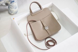 Design Halzen Mini Bag22cm fatto a mano in stock completamente con grande sconto cera cucitura grigio Consegna rapida