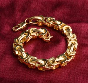 mode man stark magnetism 9mm plätering guld dominering rå galen 18k guld armband halsband enkla klassiska tillbehör