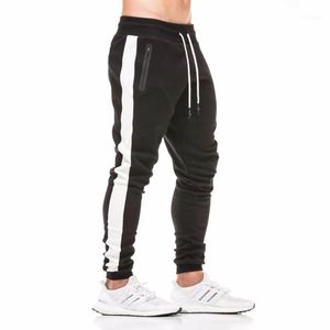 Correndo Calças Jogging Homens Striped Sport Sweatpants Ginásio Algodão Trackpants Fitness Bochy Bodybuilding Calças