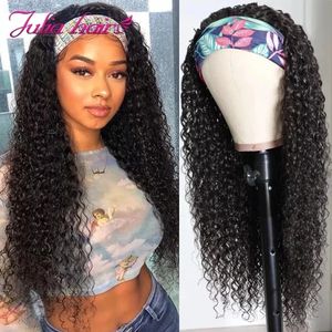 Malaysian Curly Headband Wig Human Hair Glueless Headband Scarf Wig Natural V Part Wig Human Hair No Leave Out fashion for women