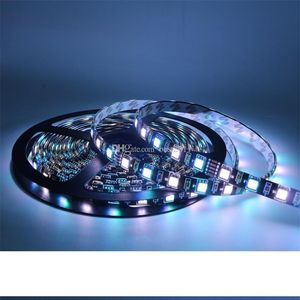 أبيض شرائط LED أسود PCB 5050 RGBW دافئة بيضاء IP65 RGB مقاوم للماء DC12V 60LED م