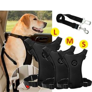 Air Mesh Puppy Pet Dog Car Harness Seat Belt Clip Lead Safety for Travel Dogs Multi-function Breathable Pet Supplies LJ201201