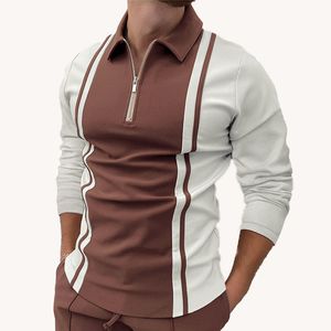 Designer T Shirt Polo Odzież Tees Koszulki Spring Jesień Europa Rozmiar T-shirt Moda Długi Rękaw Polos Zipper Stripe Plus Top