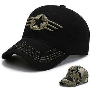 2022 Sommar Mäns Femstjärniga Camouflage Baseball Cap Sun-Screen Army Green Sun Hat