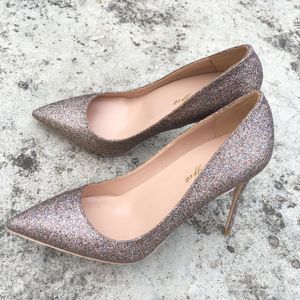 OL Büro Dame Schuhe Damen High Heels Schuhe Gold Pailletten Tuch Pumpen Frau Kleid Schuhe Silber Hochzeit Frühling